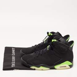 Pre Owned Air Jordan Black Leather Jordan-6-Retro-electric Sneakers Size 44