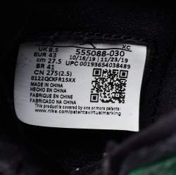 Pre Owned Air Jordans Green Leather Jordan-1-Retro High-Pine-Green-Black Sneakers Size 43