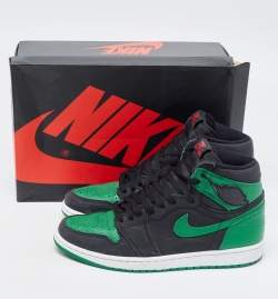 Air Jordans Green Leather Jordan-1-Retro High-Pine-Green-Black Sneakers Size 43