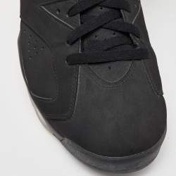 Pre Owned Air Jordan Black Nubuck Leather Jordan 6 Retro Infrared High Top Sneakers Size 45