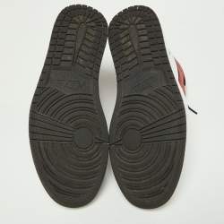 Pre Owned Air Jordan Tricolor Leather and Suede Jordan1 High Light Smoke Grey Sneakers Size 46