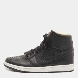 Air Jordan Black Leather Jordan1 Retro High Vachetta Sneakers