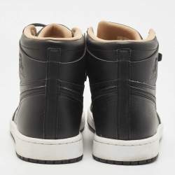 Air Jordan Black Leather Jordan1 Retro High Vachetta Sneakers Size 43