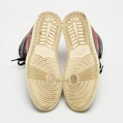 Pre Owned Air Jordan Black Leather Air Jordan1 Sb Dunk High Sneakers Size 43