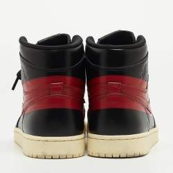 Pre Owned Air Jordan Black Leather Air Jordan1 Sb Dunk High Sneakers Size 43