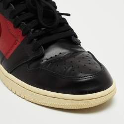 Pre Owned Air Jordan Black Leather Air Jordan1 Sb Dunk High Sneakers Size 43