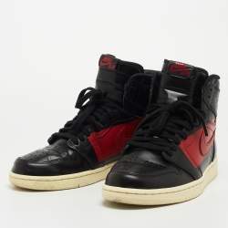 Pre Owned Air Jordan Black Leather Air Jordan1 Sb Dunk High Sneakers Size 43