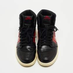 Pre Owned Air Jordan Black Leather Air Jordan1 Sb Dunk High Sneakers Size 43