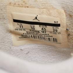 Pre Owned Air Jordans White Leather Jordan 4 Retro White Cement Sneakers Size 45