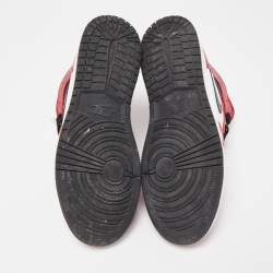 Pre Owned Air jordan Red/White Leather Jordan 1 Mid Chicago Sneakers Size 40