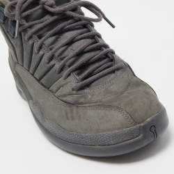 Air Jordans Grey Nubuck Leather High Top Sneakers Size 41