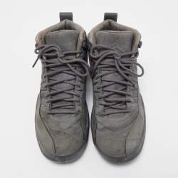 Air Jordans Grey Nubuck Leather High Top Sneakers Size 41