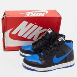 Pre Owned Nike Blue/Black Leather Dunk High CMFT Sneakers Size 43