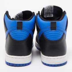 Pre Owned Nike Blue/Black Leather Dunk High CMFT Sneakers Size 43