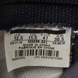 Pre Owned Air Jordans Black/Red Leather Air Jordan 1 Retro High Top Sneakers Size 47