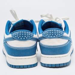 Nike SB Blue/White Canvas Dunk Low Cloth Low Top Trainers Sneakers Size 46