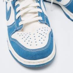 Nike SB Blue/White Canvas Dunk Low Cloth Low Top Trainers Sneakers Size 46