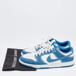 Nike SB Blue/White Canvas Dunk Low Cloth Low Top Trainers Sneakers Size 46