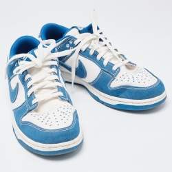 Nike SB Blue/White Canvas Dunk Low Cloth Low Top Trainers Sneakers Size 46