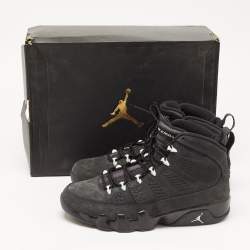 Air Jordan Black Nubuck Jordan-9-retro-anthracite High Top Sneakers Size 42.5