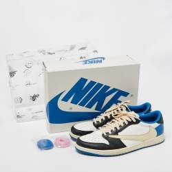 Air Jordans x Travis Scott Multicolor Leather Jordan 1 Low OG SP Sneakers Size 47 
