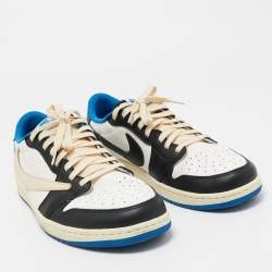 Air Jordans x Travis Scott Multicolor Leather Jordan 1 Low OG SP Sneakers Size 47 