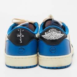 Air Jordans x Travis Scott Multicolor Leather Jordan 1 Low OG SP Sneakers Size 47 