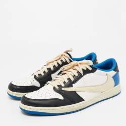 Air Jordans x Travis Scott Multicolor Leather Jordan 1 Low OG SP Sneakers Size 47 