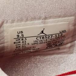 Pre Owned Air Jordans White Leather jordan 4 Retro Sneakers Size 43