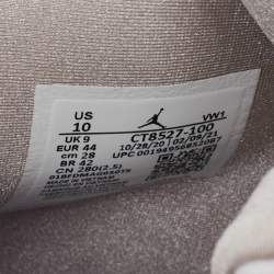 Pre Owned Air Jordan White Leather and Fabric 4 Retro White Oreo Sneakers Size 44