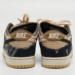 Nike SB Beige/Blue Demin and Nubuck Leather Dunk Low Top Sneakers Size 42.5