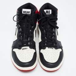 Air Jordans Multicolor Leather Jordan 1 Retro High Not for Resale Varsity Red Sneakers Size 46