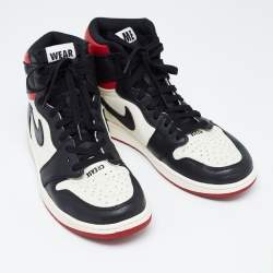 Air Jordans Multicolor Leather Jordan 1 Retro High Not for Resale Varsity Red Sneakers Size 46