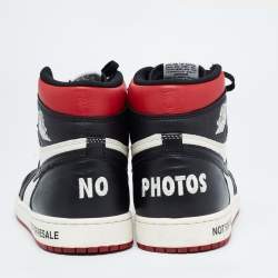 Air Jordans Multicolor Leather Jordan 1 Retro High Not for Resale Varsity Red Sneakers Size 46