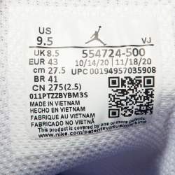 Pre Owned Air Jordans Purple/Green Leather Air Jordan 1 Mid Sneakers Size 43