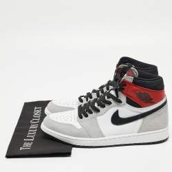 Pre Owned Air Jordans Multicolor Leather Air Jordan 1 Retro High OG Light Smoke Grey Sneakers Size 43