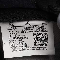 Pre Owned Air Jordans Multicolor Leather Air Jordan 1 Retro High OG Light Smoke Grey Sneakers Size 43