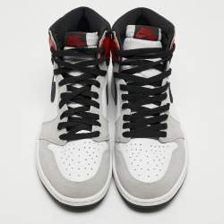 Pre Owned Air Jordans Multicolor Leather Air Jordan 1 Retro High OG Light Smoke Grey Sneakers Size 43