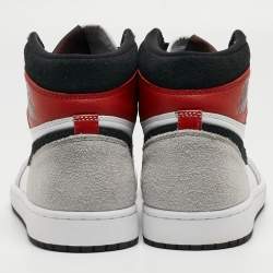 Pre Owned Air Jordans Multicolor Leather Air Jordan 1 Retro High OG Light Smoke Grey Sneakers Size 43