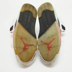 Pre Owned Air Jordan White Leather Jordan 5 Retro Poison Green Sneakers Size 47.5