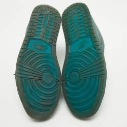 Pre Owned Air Jordans Green Rubber Jordan 1 Retro 4Lab1 Tropical Teal Sneakers Size 47.5