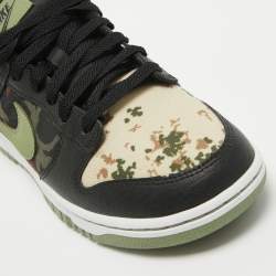  Nike Multicolor Canvas and Leather Dunk Low SE Camo Sneakers Size 40.5