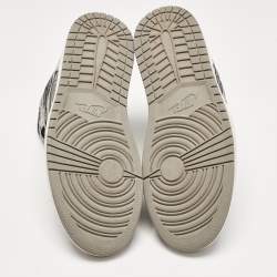 Pre Owned Air Jordans Grey Leather Jordan 1 Retro High OG Rebellionaire Sneakers Size 44