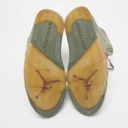 Pre Owned Air Jordans Grey Suede Jordan 5 Retro P51 Camo Sneakers Size 47.5