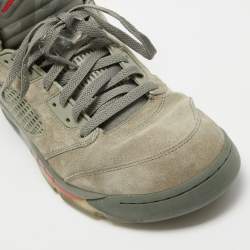 Pre Owned Air Jordans Grey Suede Jordan 5 Retro P51 Camo Sneakers Size 47.5