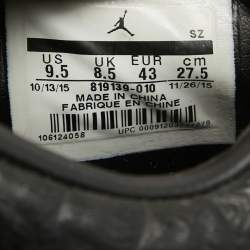 Pre Owned Air Jordans Black Leather and Pony Hair Jordan 4 Retro Sneakers Size 43