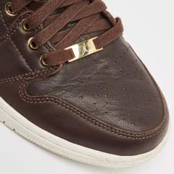 Air Jordans Brown Leather Jordan 1 Retro Pinnacle Baroque Brown Sneakers Size 44