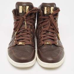 Air Jordans Brown Leather Jordan 1 Retro Pinnacle Baroque Brown Sneakers Size 44