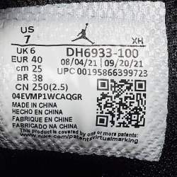 Pre Owned Air Jordans White/Black Leather Jordan 1 Mid Diamond Shorts Sneakers Size 40