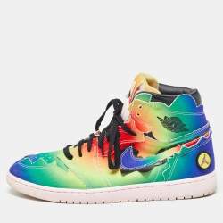 Air Jordans Multicolor Canvas Jordan 1 Retro High J Balvin Sneakers Size 47.5